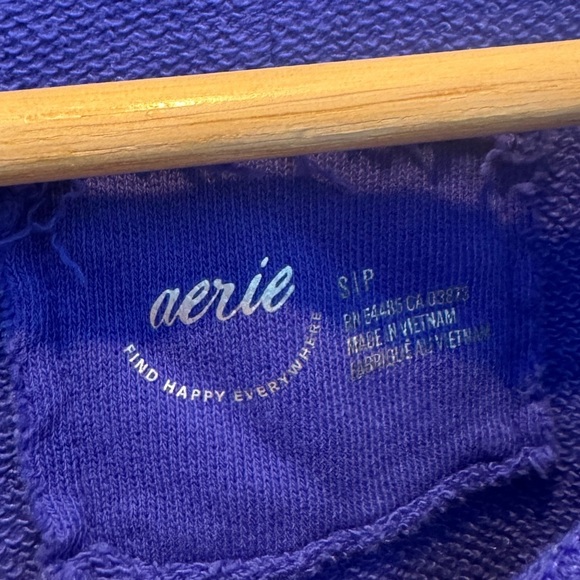 Aerie Blue Oversized “Self Care Club” Crewneck Sweatshirt Size Small - Picture 3 of 3